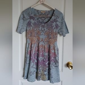 ONE WORLD SHORT-SLEEVE BABY DOLL SUBLIMATION SWEATER 7700-4021 COTTON/POLY LARGE